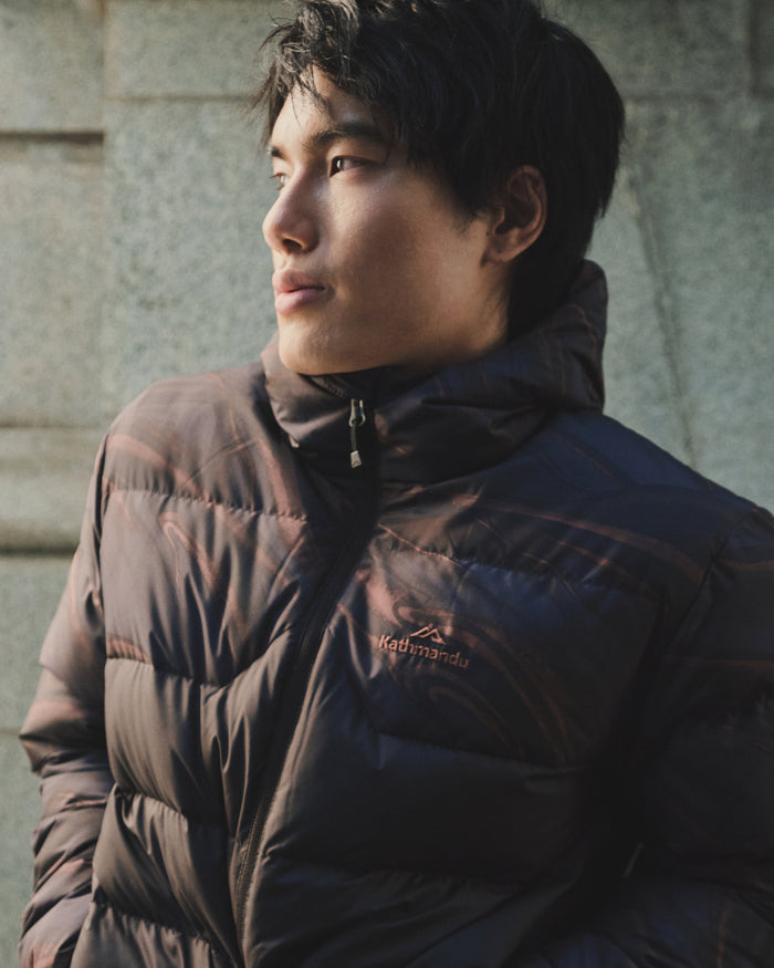 Men's Epiq Hooded Down Jacket -  Black Braided River