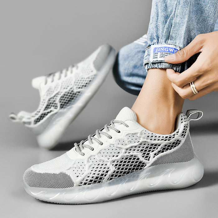 breathable sneakers men round toe comfort fit