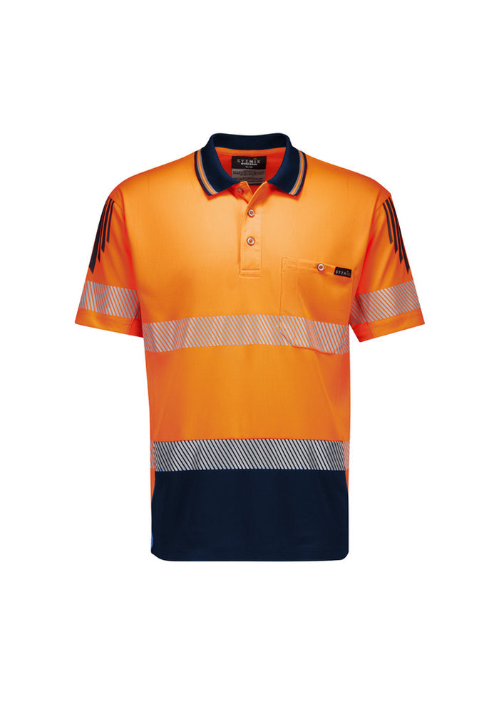 Mens Hi Vis Flux Segmented Tape Short Sleeve Polo ZH555