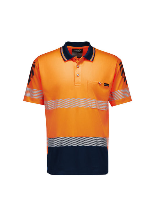 Mens Hi Vis Flux Segmented Tape Short Sleeve Polo ZH555