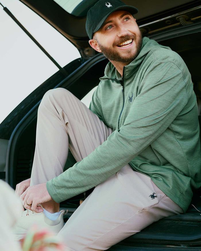 Men's Knit Half Zip - Spruce Green