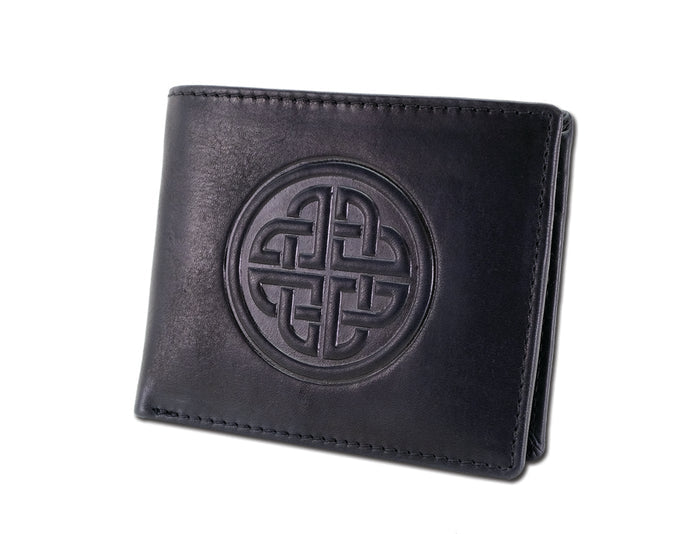 Men's Leather Trifold Wallet - Knotwork