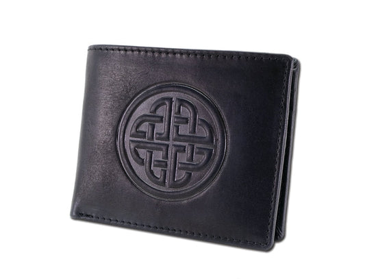 Men's Leather Trifold Wallet - Knotwork