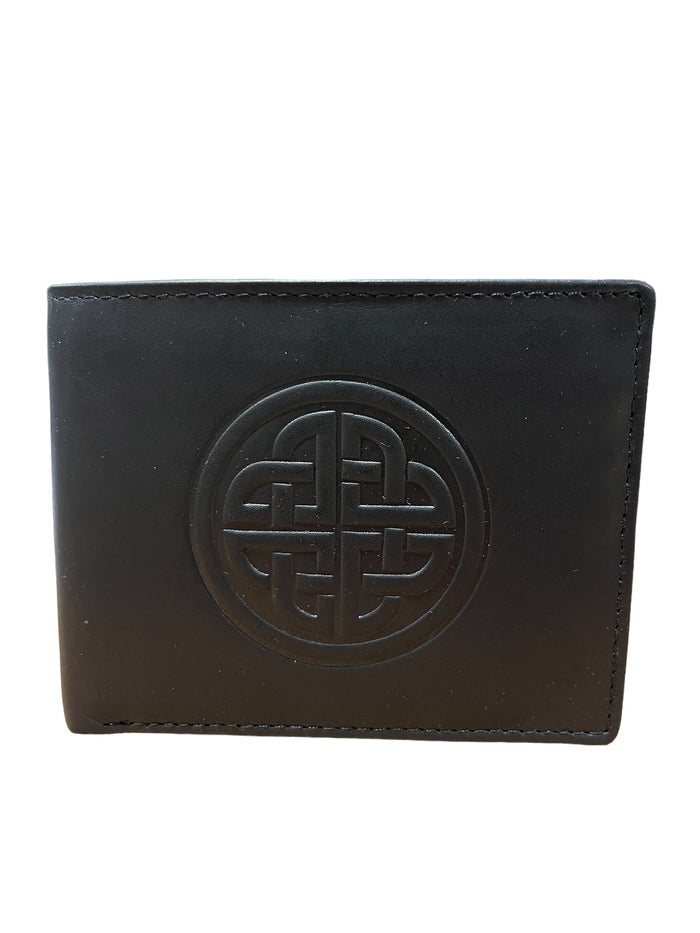 Men's Leather Trifold Wallet - Knotwork