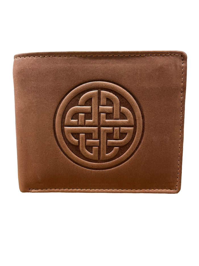 Men's Leather Trifold Wallet - Knotwork