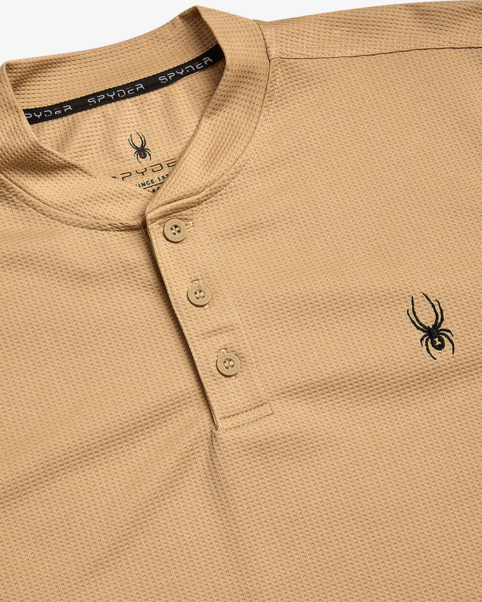 Men's Long Sleeve Thermal Henley - Sand
