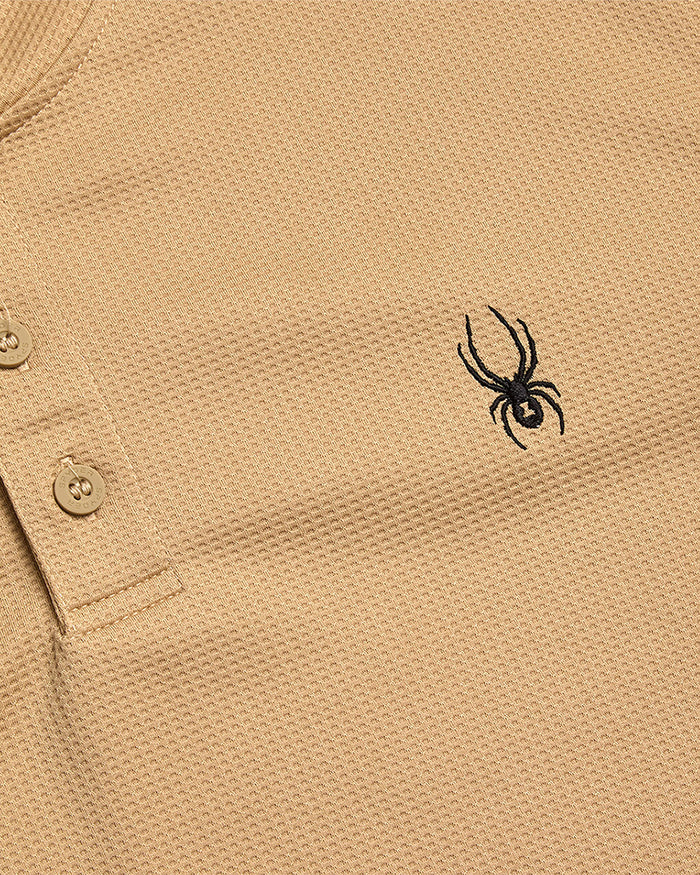 Men's Long Sleeve Thermal Henley - Sand