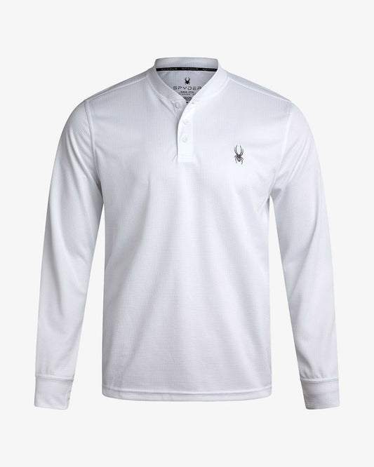 Men's Long Sleeve Thermal Henley - White