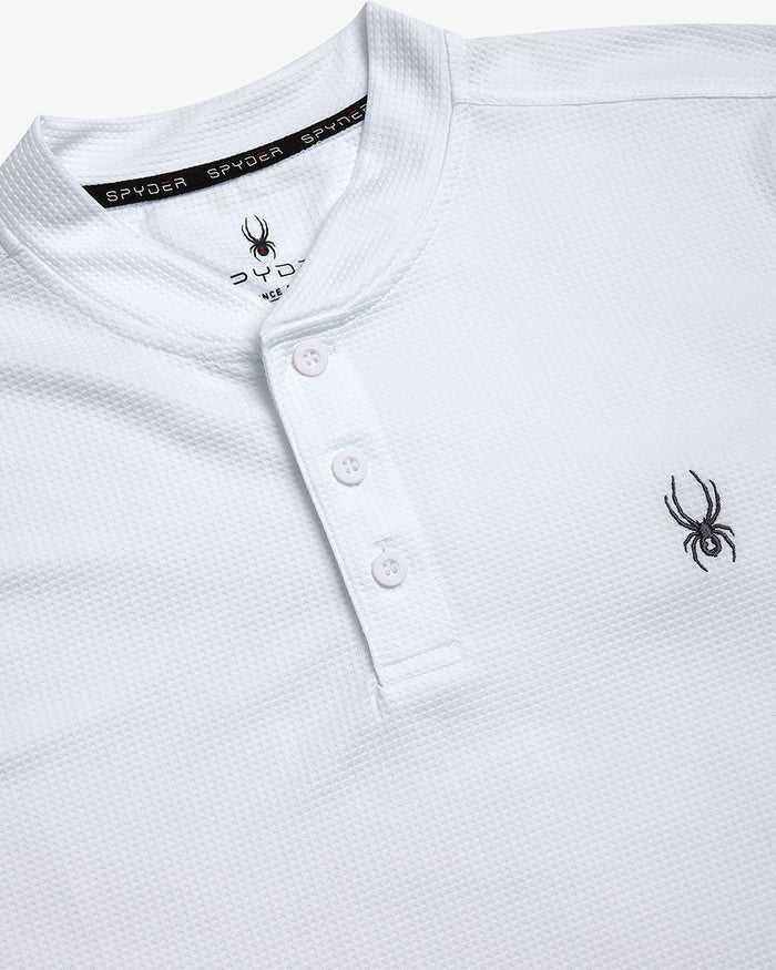 Men's Long Sleeve Thermal Henley - White