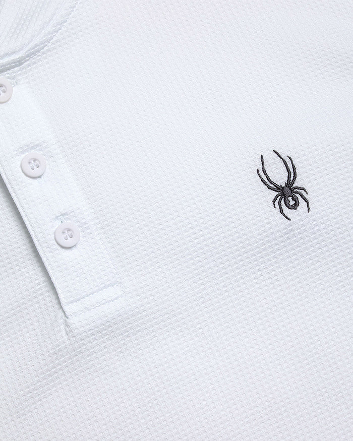 Men's Long Sleeve Thermal Henley - White