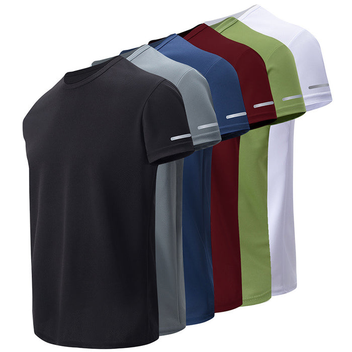 men sports t shirt breathable fabric red for daily casual wear