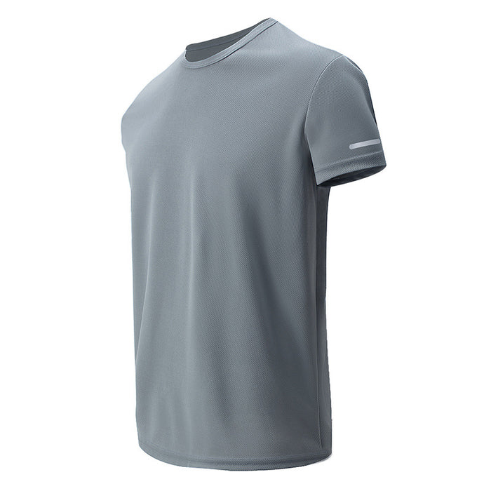 polyester men running t shirt short sleeve for gym and cardio