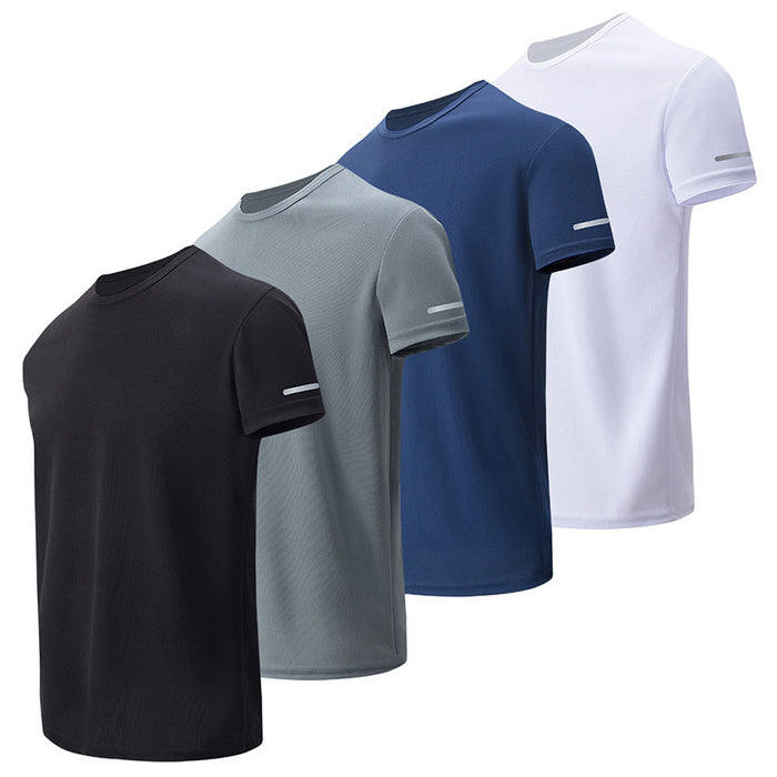 breathable men workout t shirt polyester gray for performance training