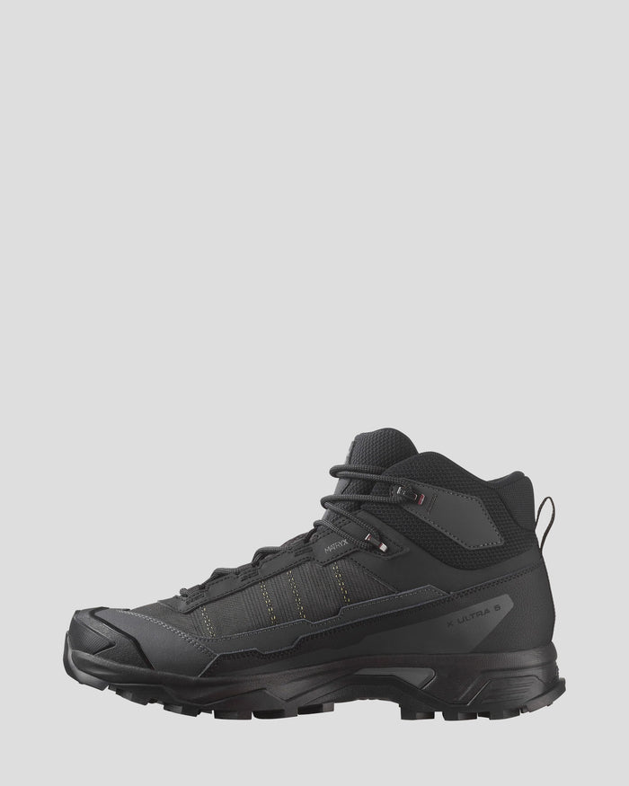 Men's Salomon X Ultra 5 GTX Mid Hiking Boots - Black/Asphalt/Castlerock