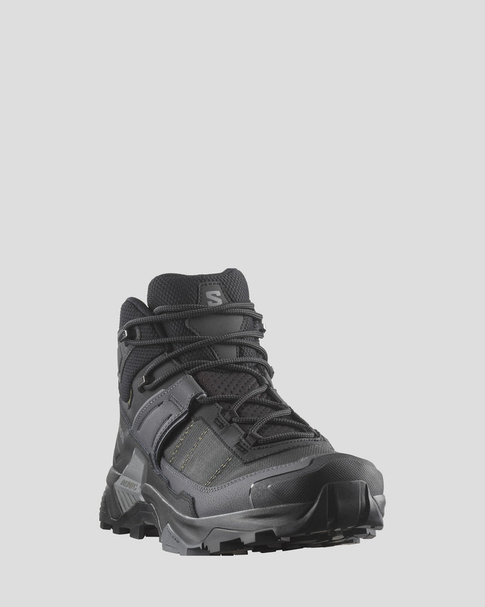 Men's Salomon X Ultra 5 GTX Mid Hiking Boots - Black/Asphalt/Castlerock