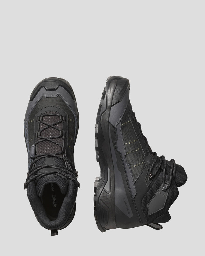 Men's Salomon X Ultra 5 GTX Mid Hiking Boots - Black/Asphalt/Castlerock