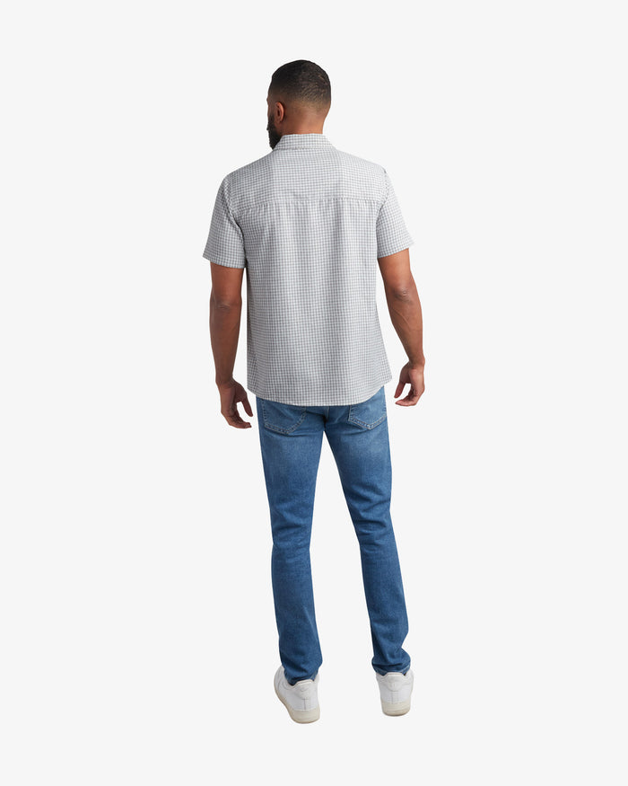 Men's Short Sleeve Check Polo - Grey