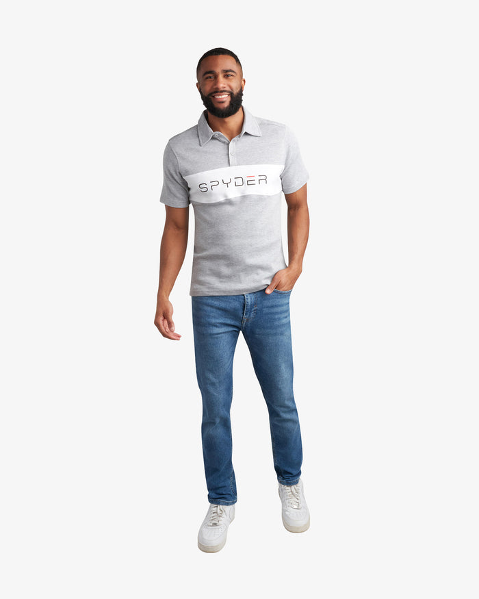 Men's Short Sleeve Color Block - Heather Grey
