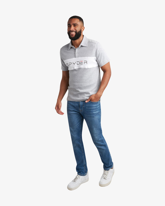 Men's Short Sleeve Color Block - Heather Grey