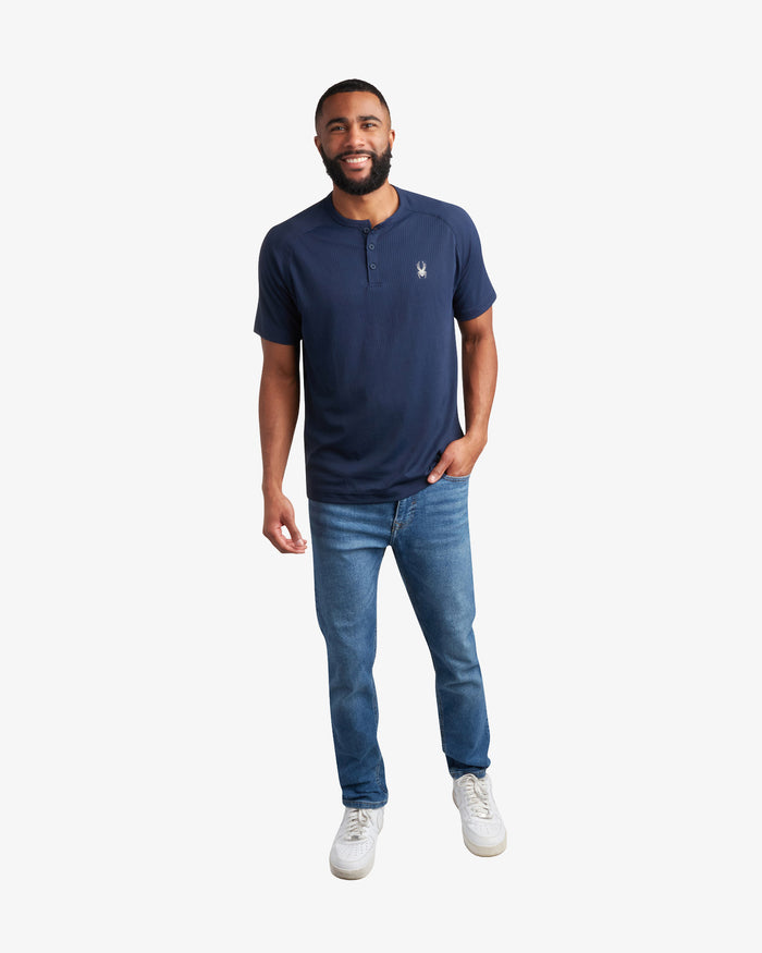 Men's Short Sleeve Henley - Navy