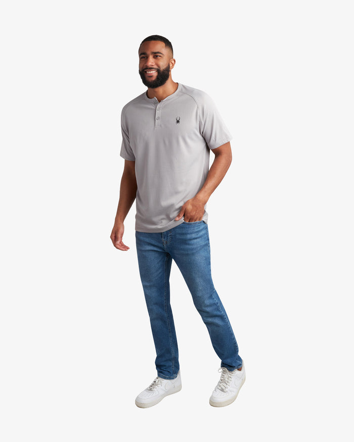 Men's Short Sleeve Henley - Pewter