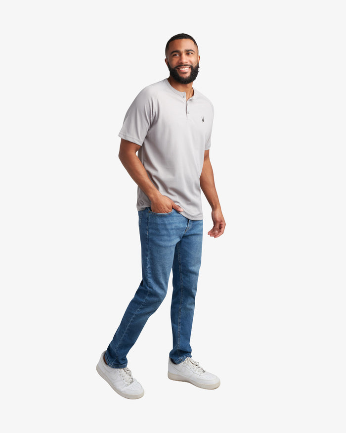 Men's Short Sleeve Henley - Pewter