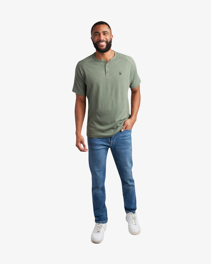 Men's Short Sleeve Henley - Spruce Green