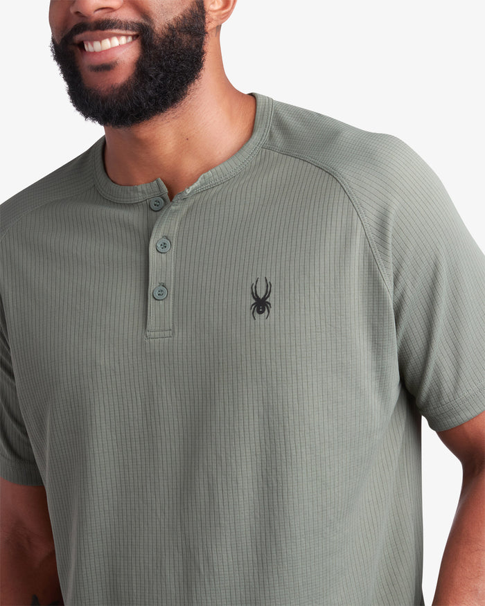 Men's Short Sleeve Henley - Spruce Green