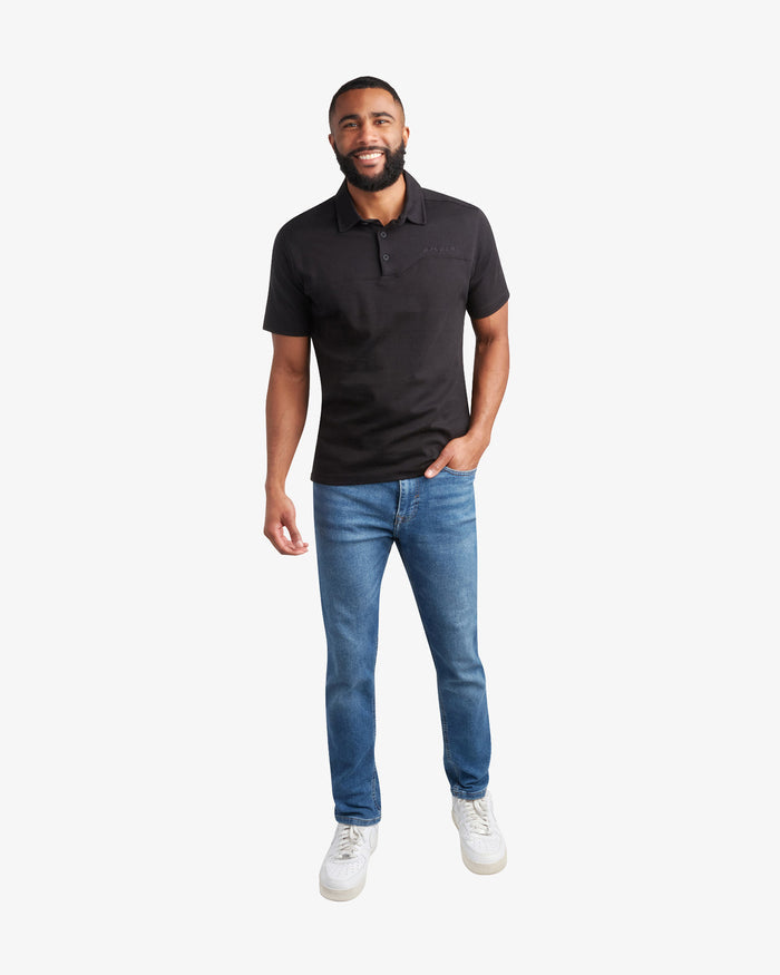 Men's Short Sleeve Interlock Polo - Black