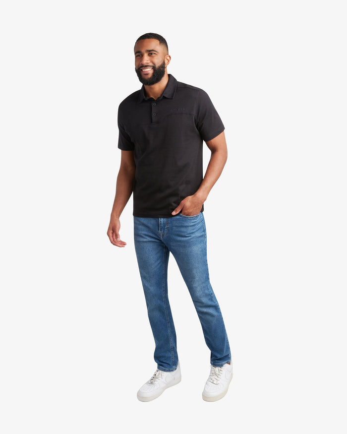 Men's Short Sleeve Interlock Polo - Black