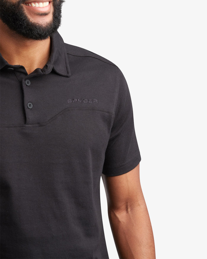 Men's Short Sleeve Interlock Polo - Black