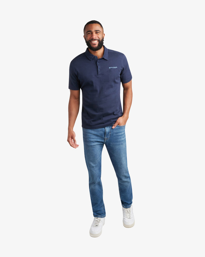 Men's Short Sleeve Interlock Polo - Navy