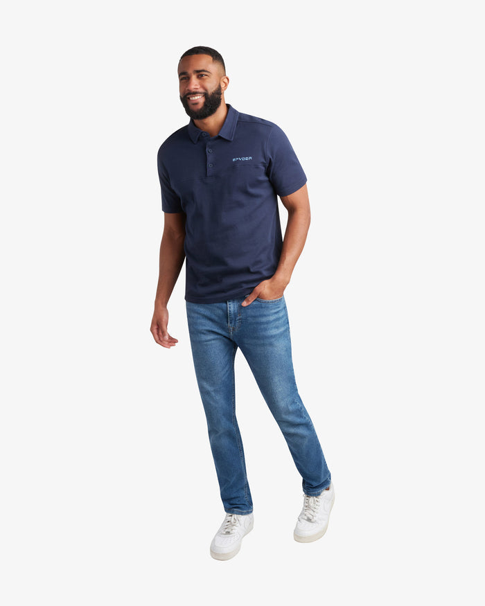 Men's Short Sleeve Interlock Polo - Navy