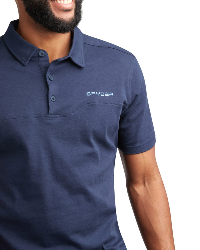Men's Short Sleeve Interlock Polo - Navy