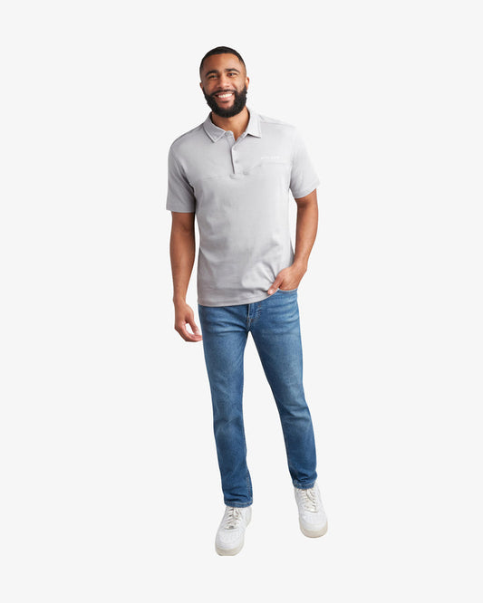 Men's Short Sleeve Interlock Polo - Pewter
