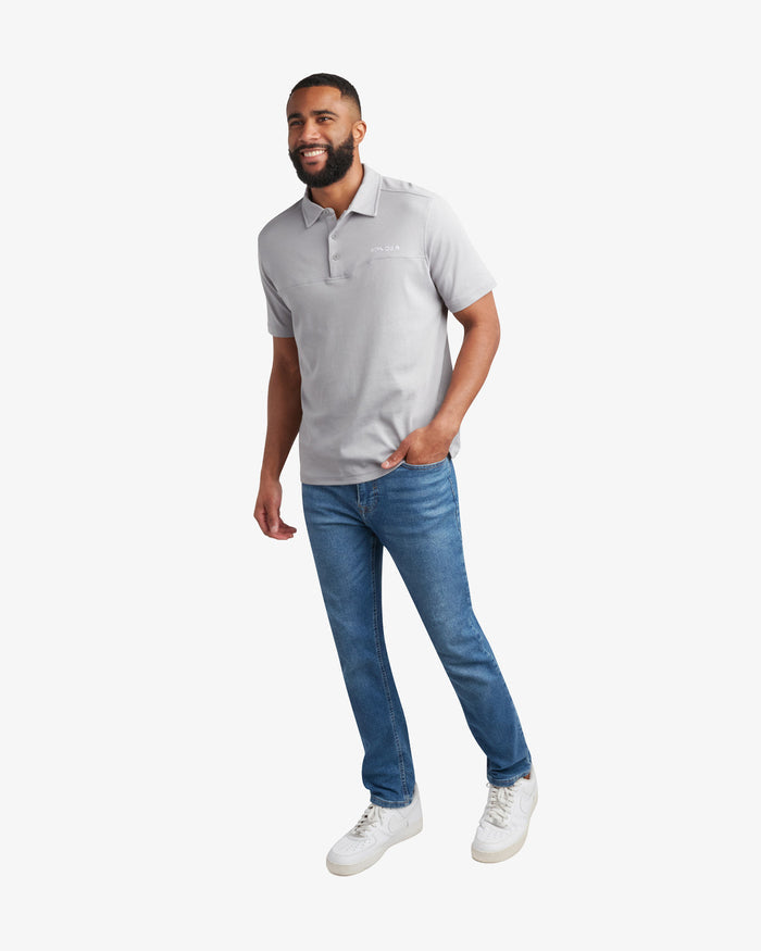 Men's Short Sleeve Interlock Polo - Pewter