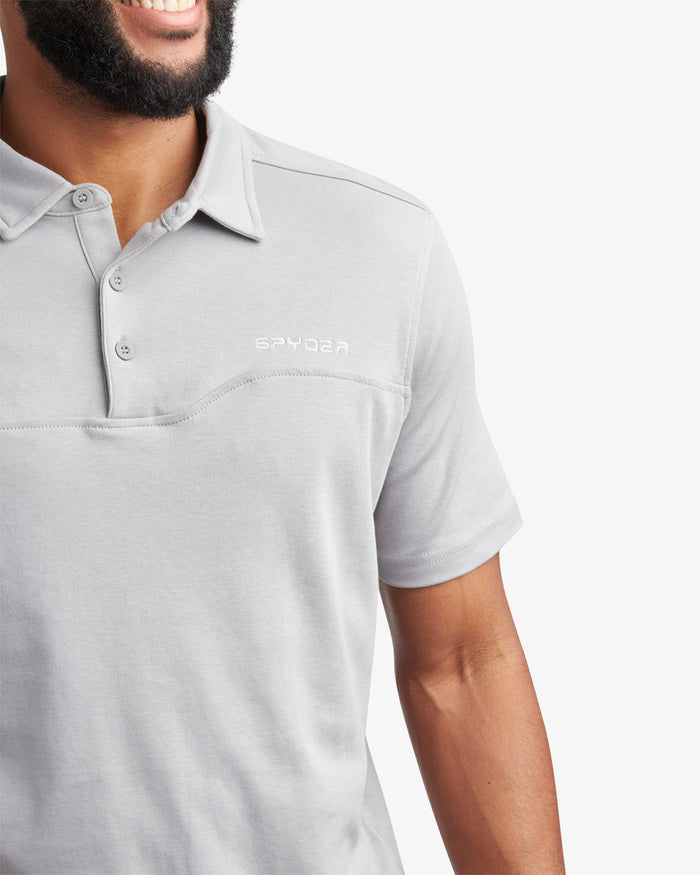 Men's Short Sleeve Interlock Polo - Pewter