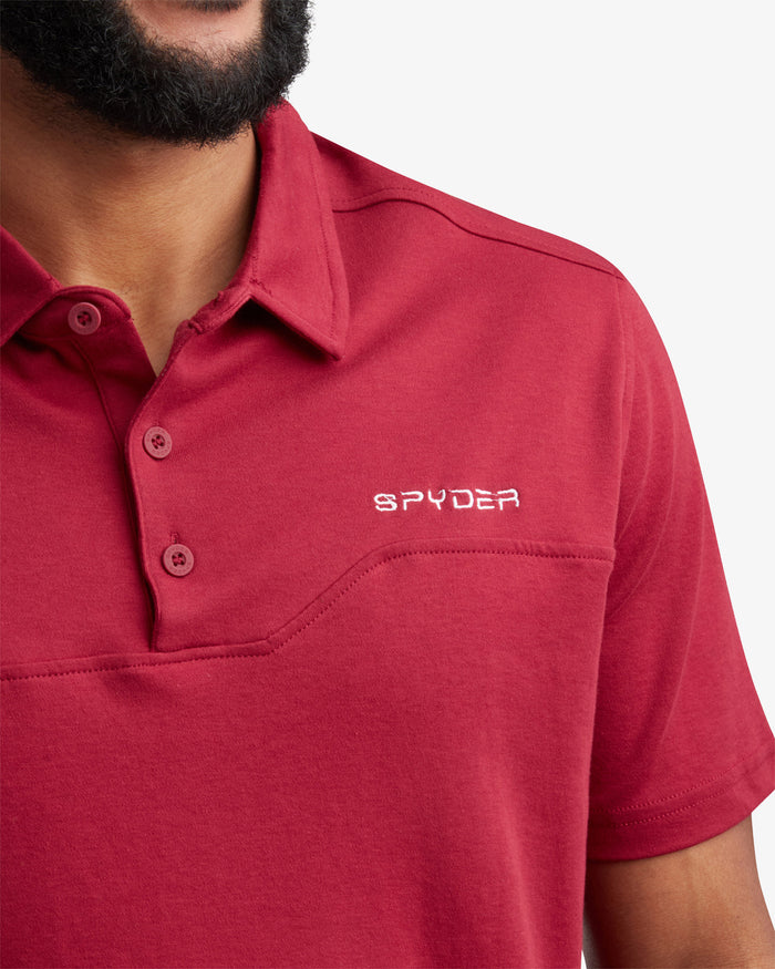 Men's Short Sleeve Interlock Polo - Redwood