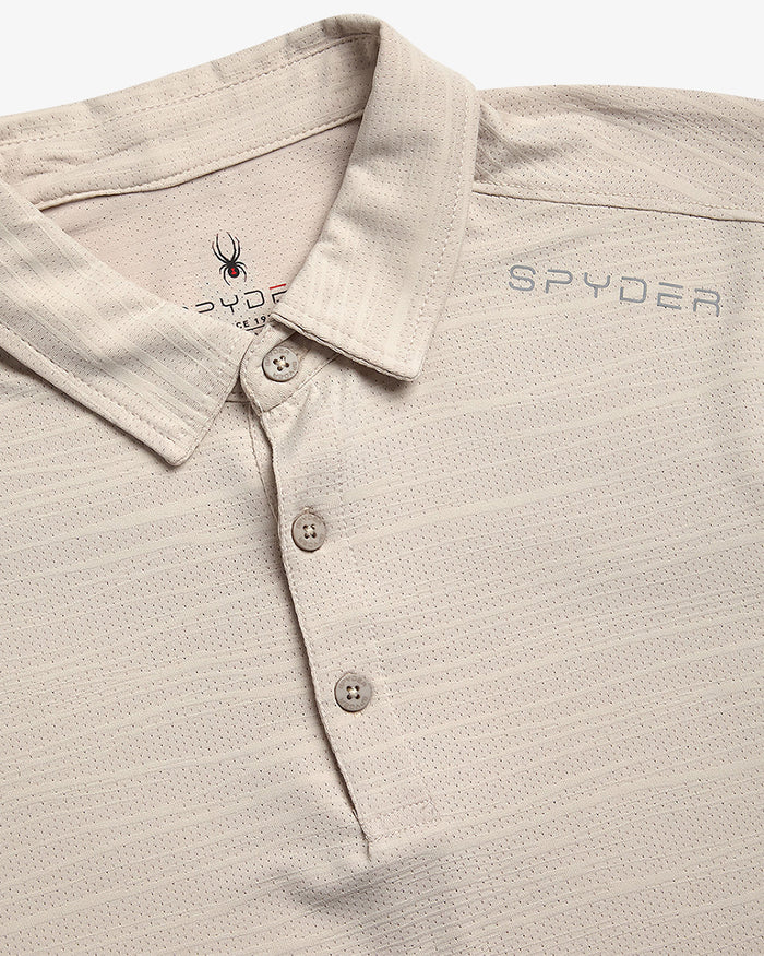 Men's Short Sleeve Jacquard Polo - Bone