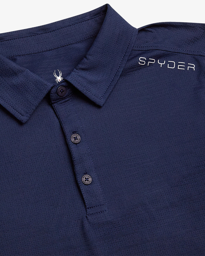 Men's Short Sleeve Jacquard Polo - Navy
