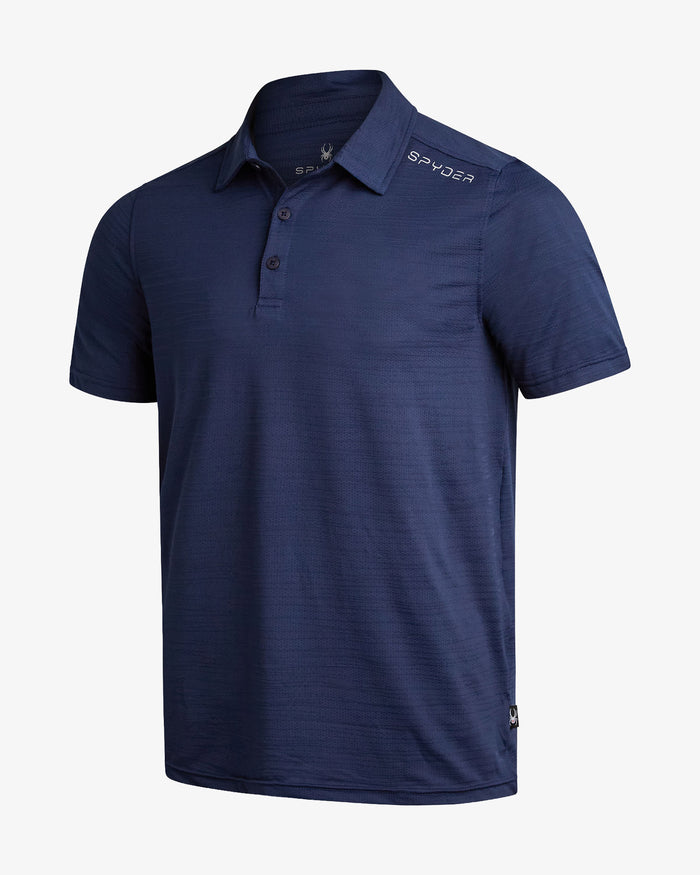 Men's Short Sleeve Jacquard Polo - Navy