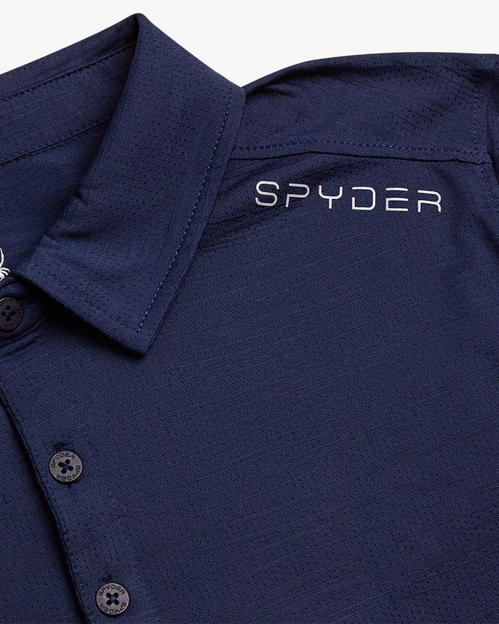 Men's Short Sleeve Jacquard Polo - Navy