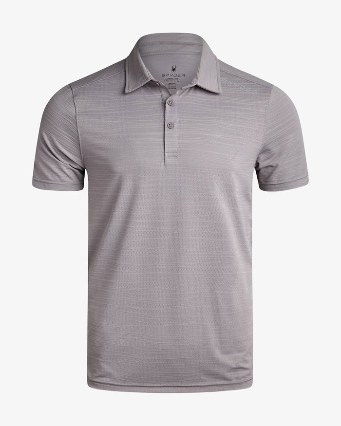 Men's Short Sleeve Jacquard Polo - Pewter