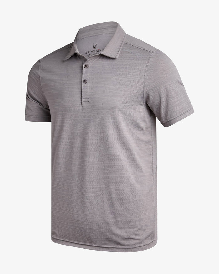 Men's Short Sleeve Jacquard Polo - Pewter