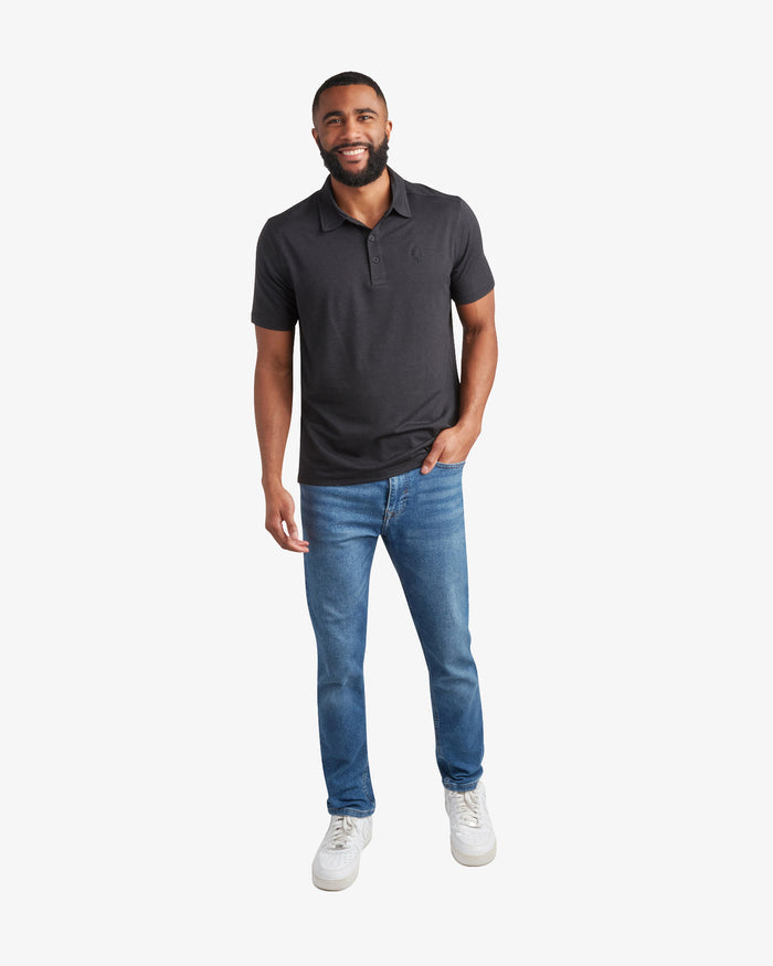 Men's Short Sleeve Jersey Polo - Black