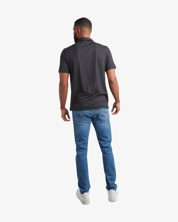 Men's Short Sleeve Jersey Polo - Black