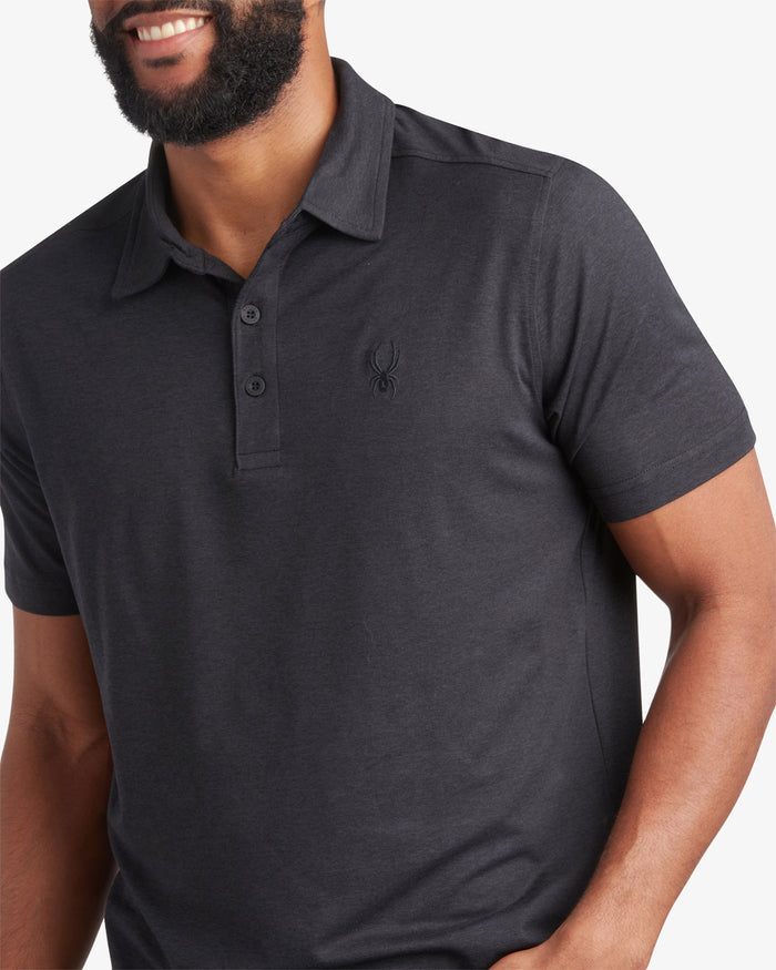 Men's Short Sleeve Jersey Polo - Black