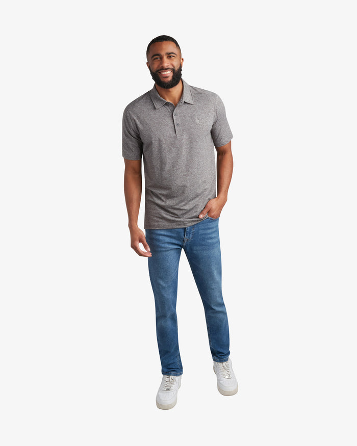 Men's Short Sleeve Jersey Polo - Charcoal