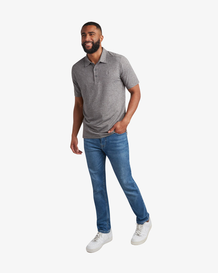 Men's Short Sleeve Jersey Polo - Charcoal