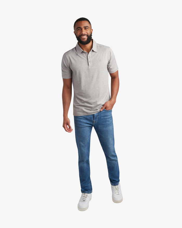 Men's Short Sleeve Jersey Polo - Heather Grey